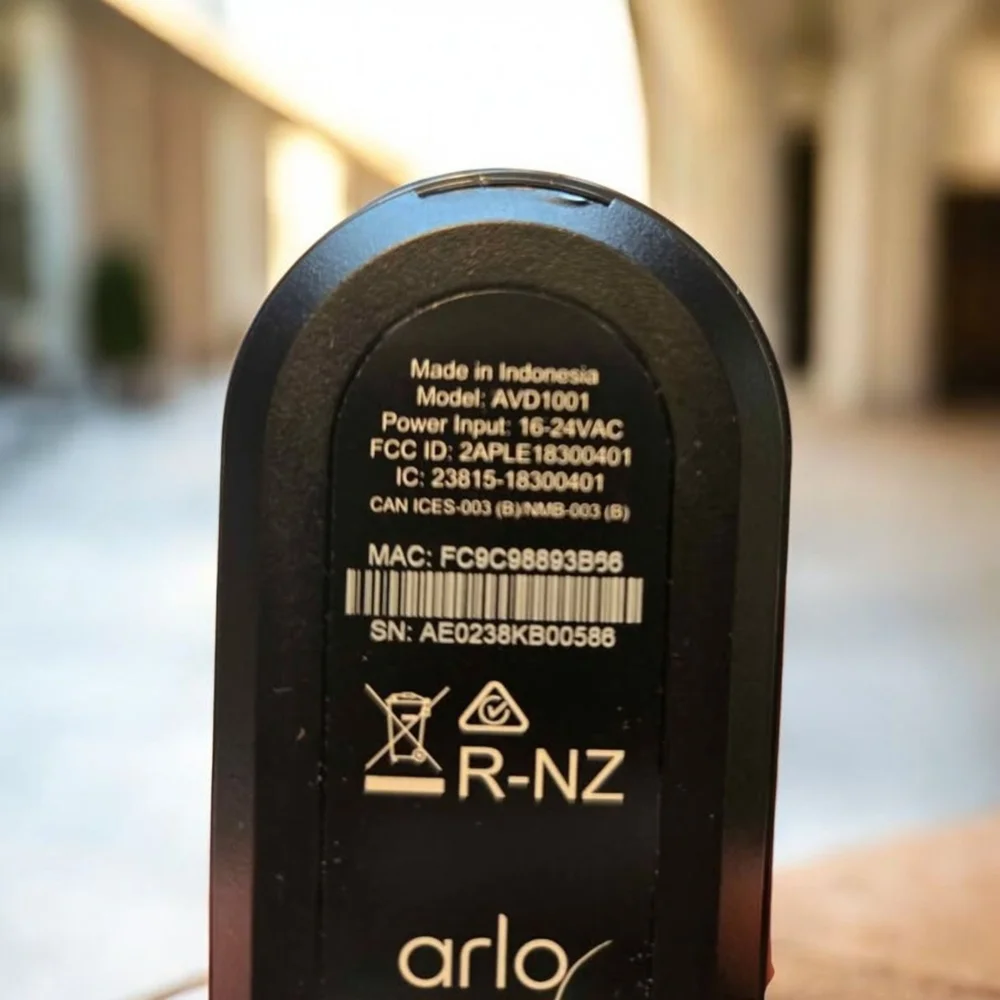 Arlo Essential Wired Video Doorbell in Black